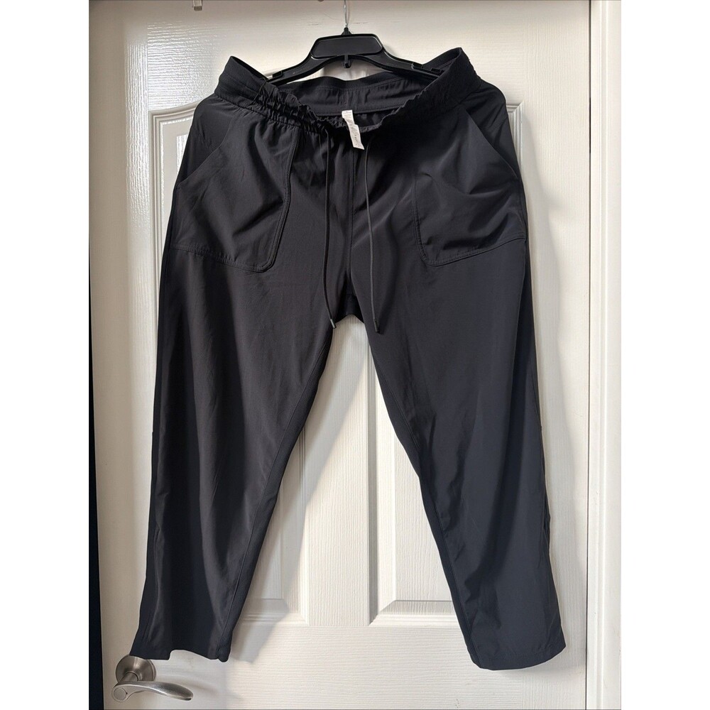 Lululemon Beyond the Studio Crop Pants Black Jogger Track Pants Size 12